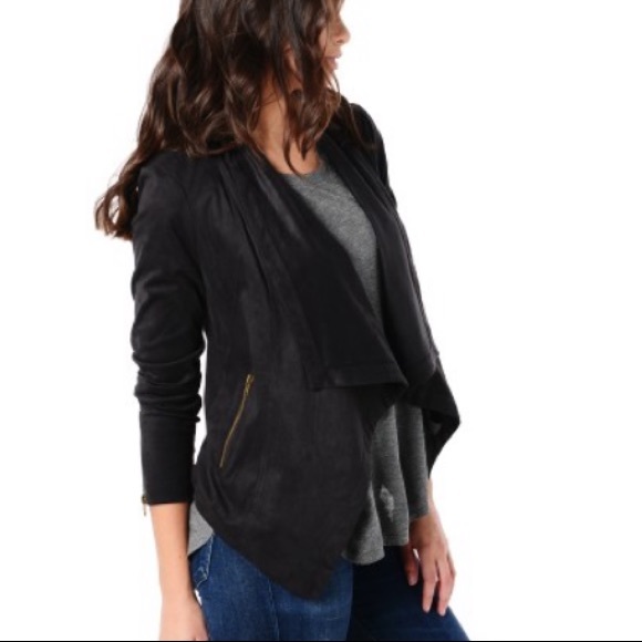 Cupcakes and Cashmere | Faux Suede Draped Jacket - Picture 7 of 7